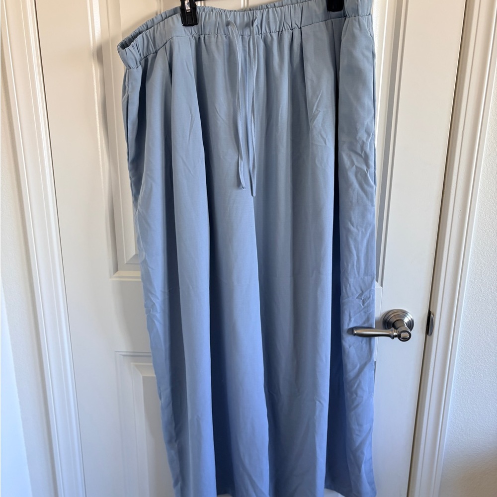 Cider Light Blue Wide-Leg Trousers